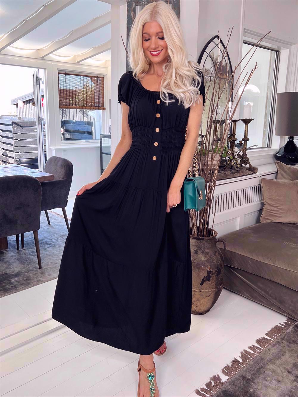 Gracia - Klänning med träknappar på bröstet